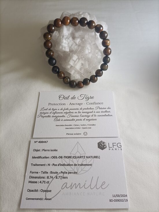 Bracelets - Oeil de tigre 8 mm