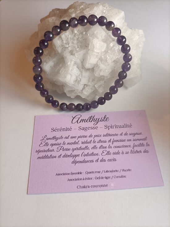 Bracelet Améthyste 6mm