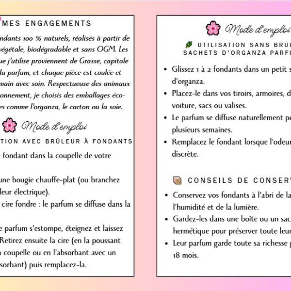 Modes d'emploi & précautions